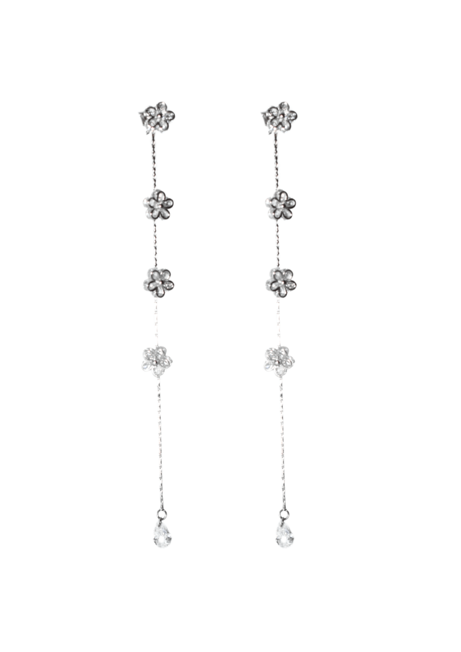 Pendientes flores - PLATA